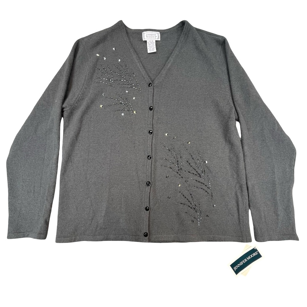 Jennifer Moore VTG NWT Soft Girl Angora‎ Lambswool Cardigan Cozy Luxe Sweater M